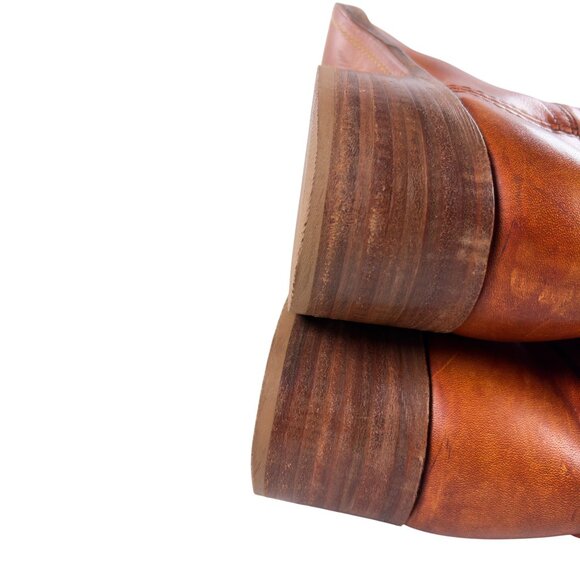 Vintage FRYE 1970s Black Label Campus Boots Mens Size 12 D Orange Leather 2556 - Picture 11 of 16